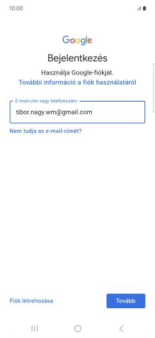 Válaszd a Tovább lehetőséget.
