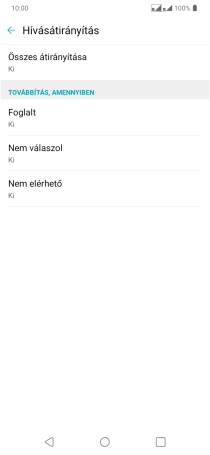 Kattints a kívánt hívásátirányítás-típusra.