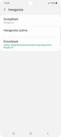 Válaszd a Hangposta száma lehetőséget.