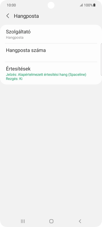 Válaszd a Hangposta száma lehetőséget.