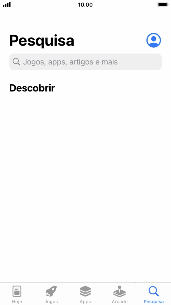 Prima o campo de pesquisa e introduza o nome ou categoria da app pretendida.