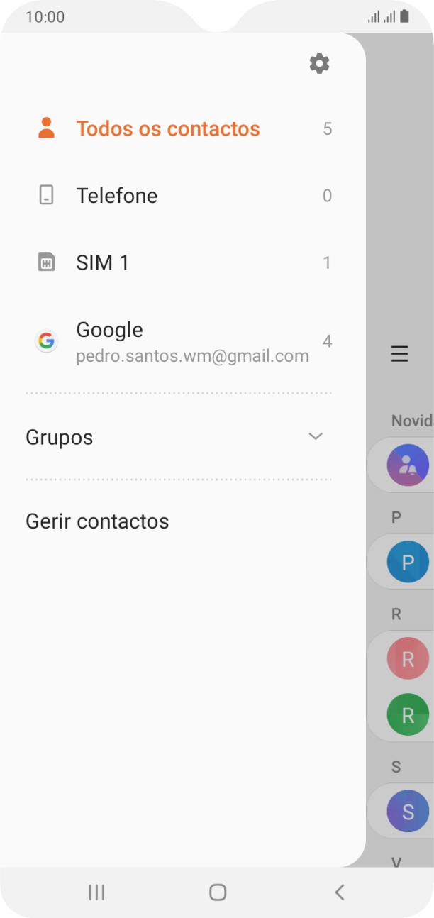 Prima Gerir contactos.
