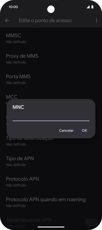 Introduza 01 e prima OK.