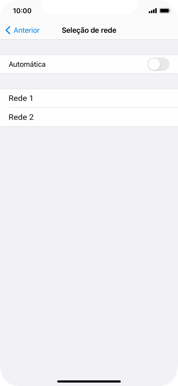 Se desativar a função, prima a rede pretendida.