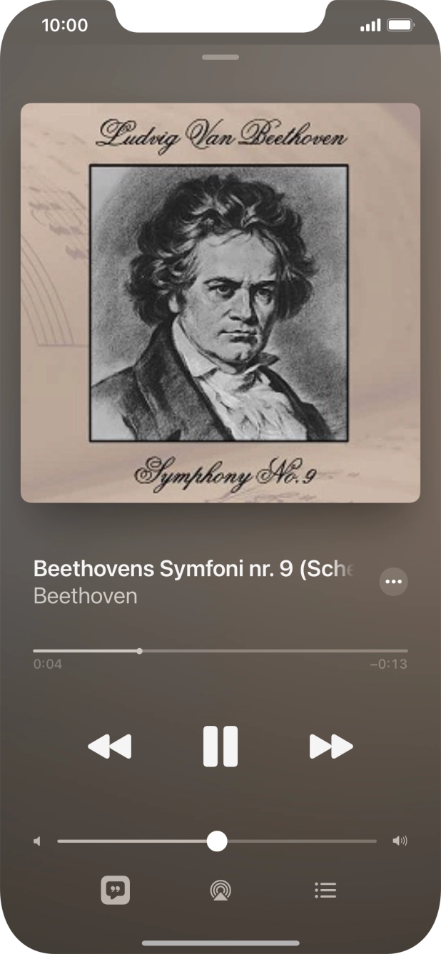 Prima a seta para a direita para ir para o ficheiro de música seguinte.