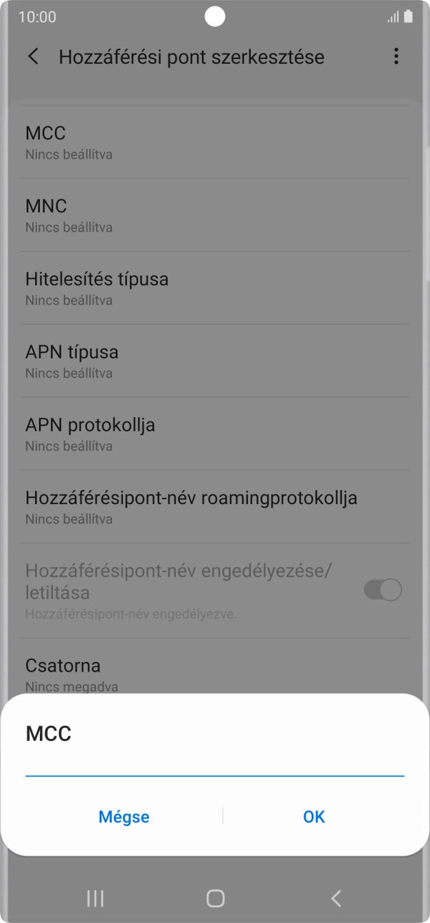 Írd be azt, hogy 216, és válaszd az OK lehetőséget.