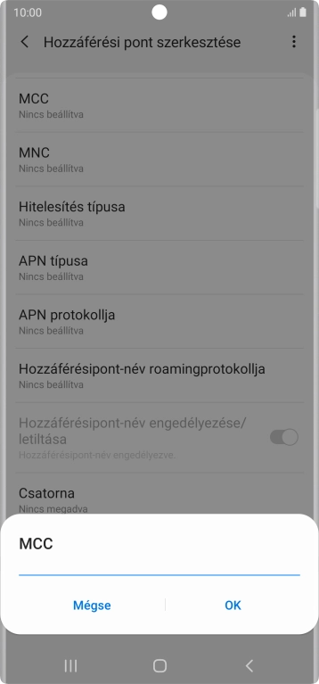 Írd be azt, hogy 216, és válaszd az OK lehetőséget.