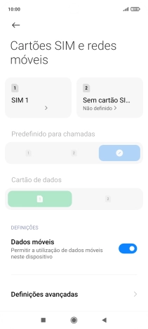 Prima Definições avançadas.