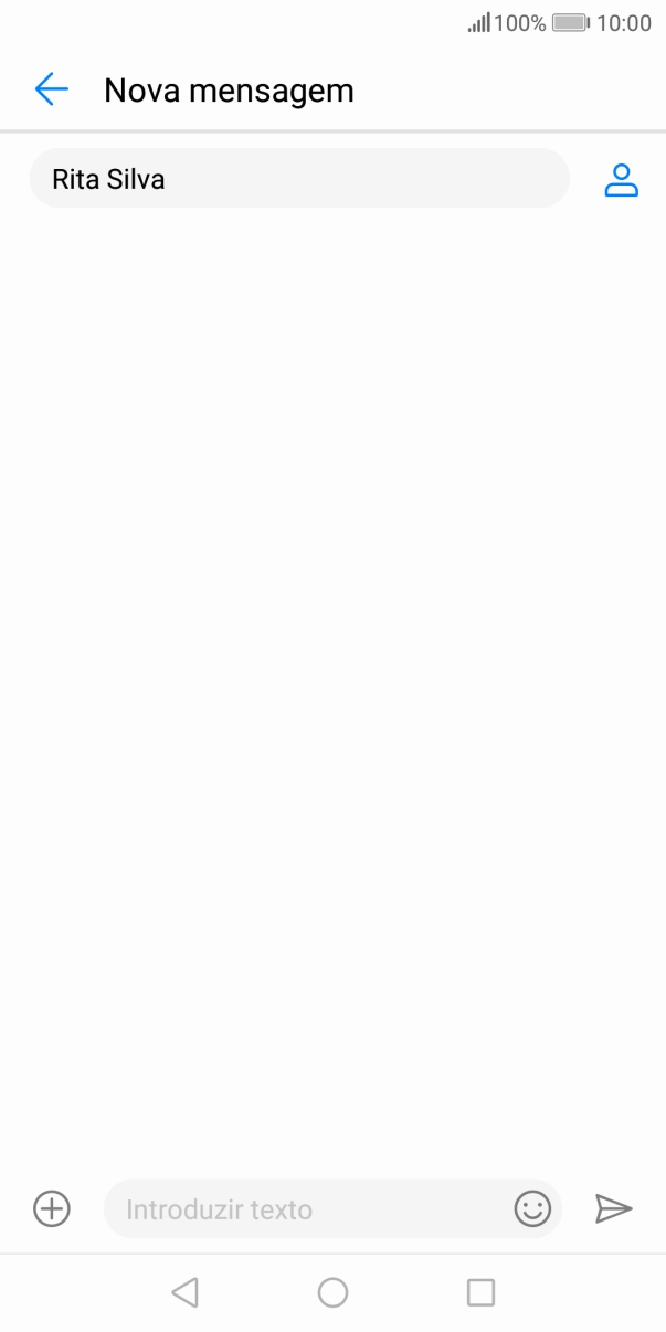 Prima o campo de escrita e escreva o texto da sua mensagem curta.