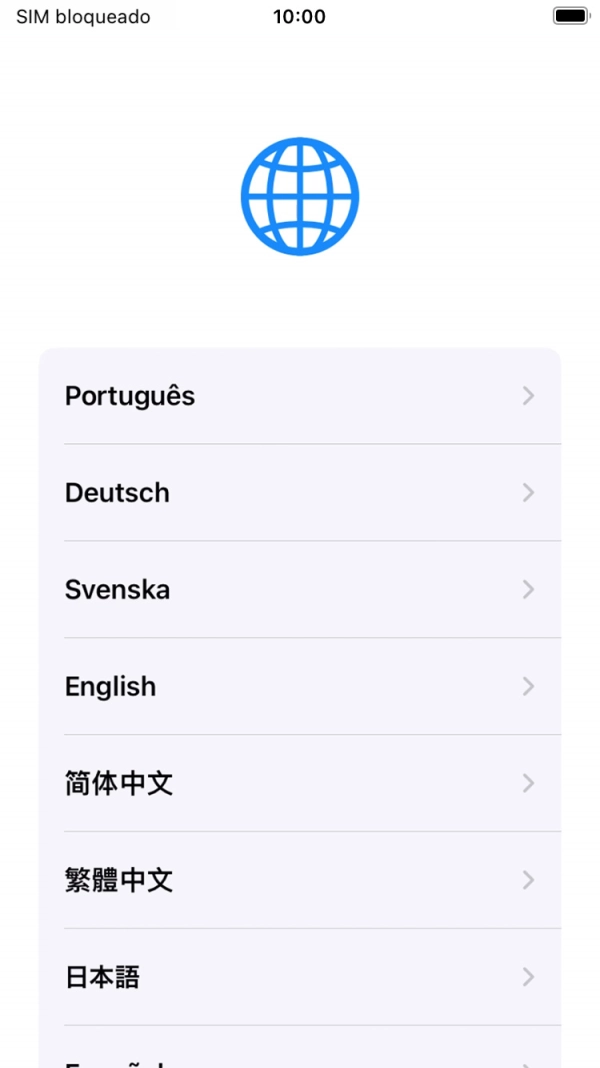 Prima o idioma pretendido.