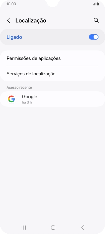 Prima Permissões de aplicações.