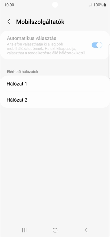 Válaszd ki a kívánt hálózatot.