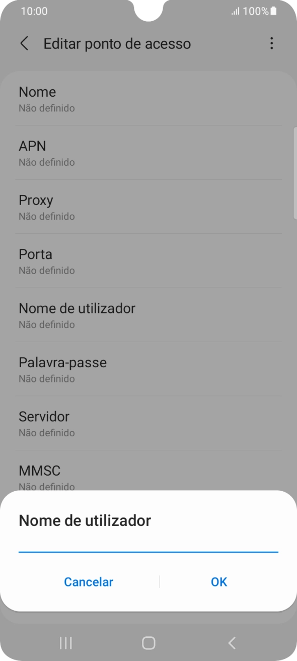 Introduza vodafone e prima OK.
