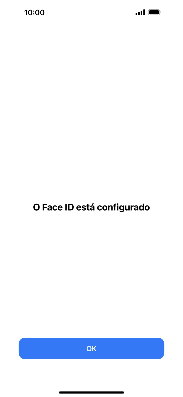 Prima OK. Se ainda não tiver escolhido um código de bloqueio do telefone, introduza um código à escolha duas vezes de seguida.