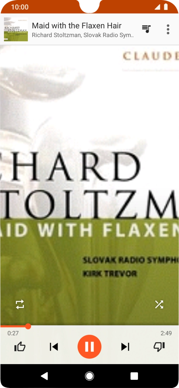 Prima a seta para a direita para ir para o ficheiro de música seguinte.