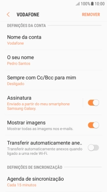 Prima Agenda de sincronização.