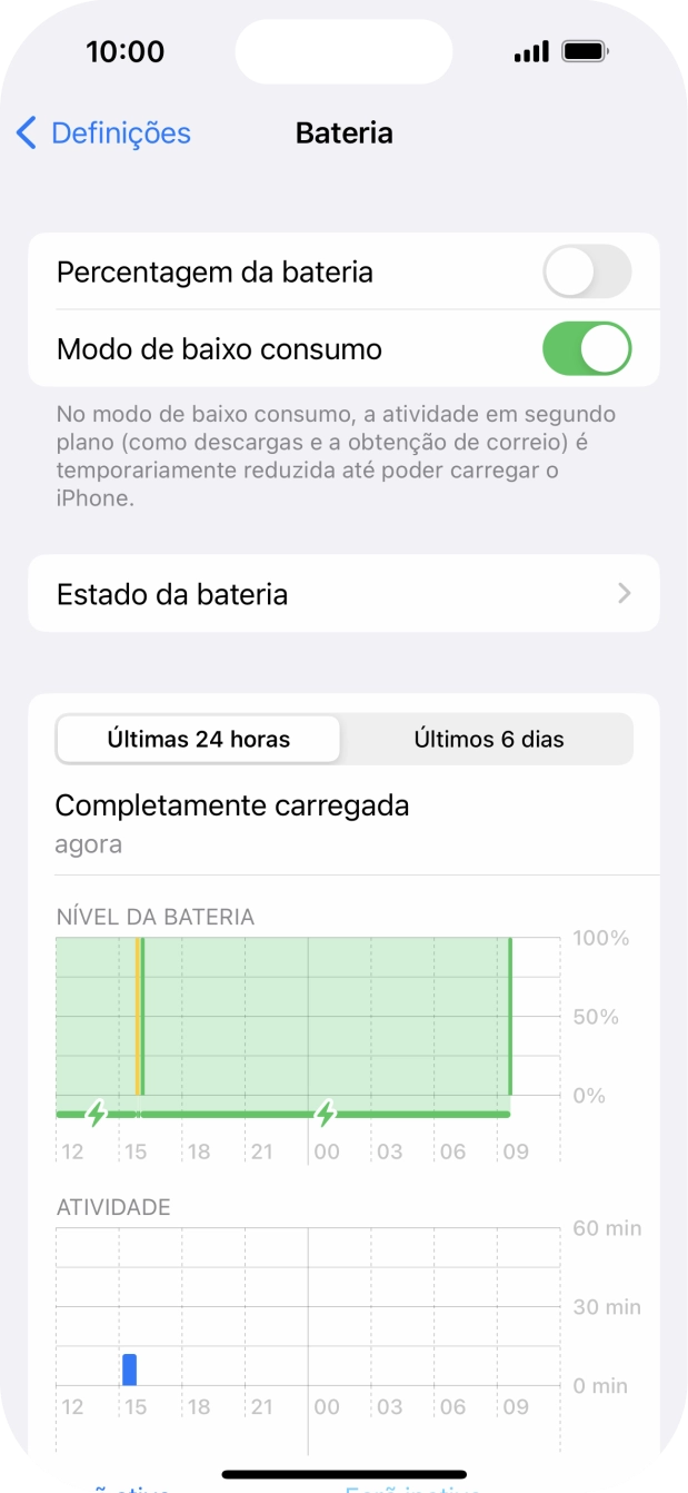 Para voltar ao ecrã inicial, deslize o dedo de baixo para cima a partir da base do ecrã.