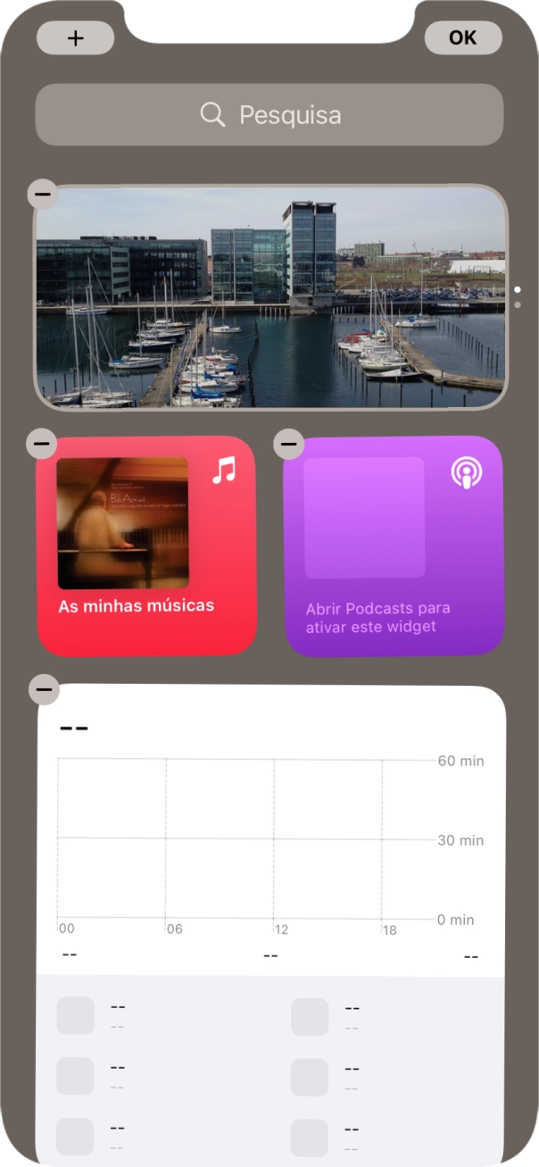 Prima o ícone para adicionar.