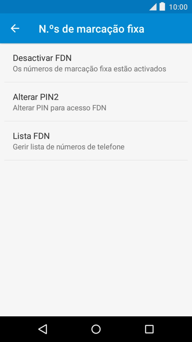 Prima Desactivar FDN para desativar a marcação permitida.