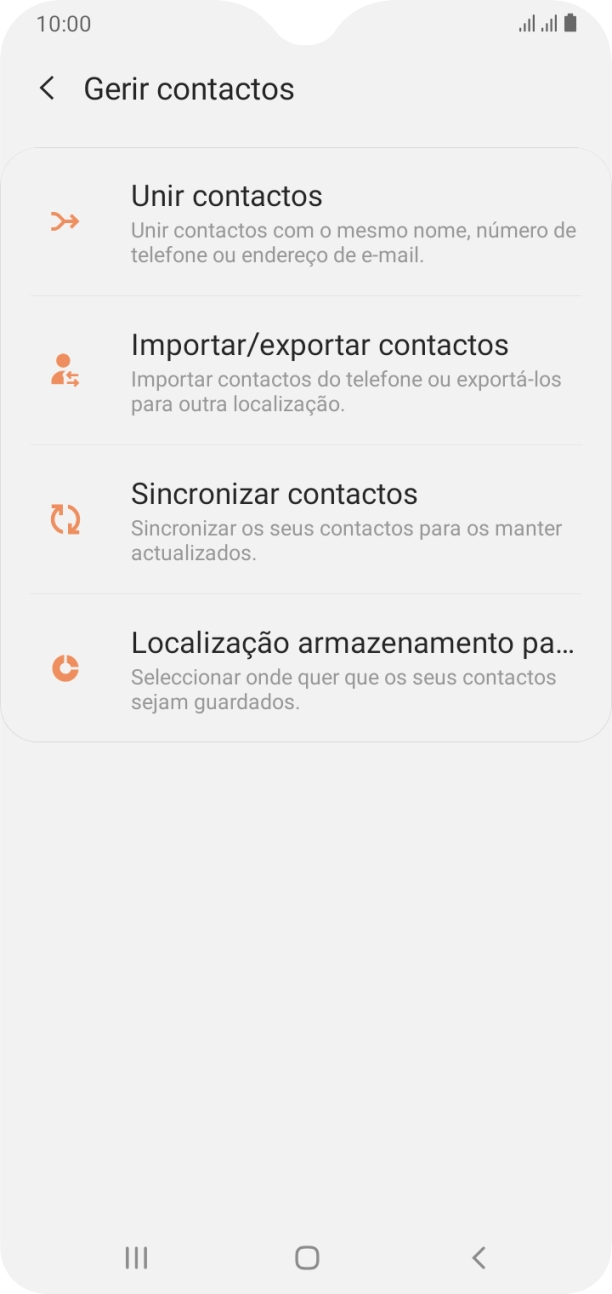 Prima Importar/exportar contactos.