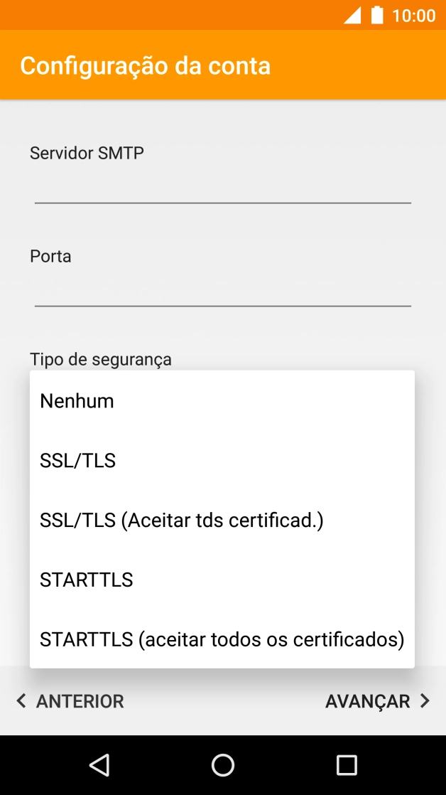 Prima Nenhum para desativar a função.