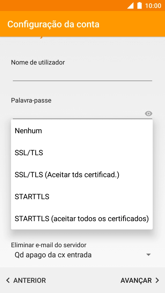 Prima Nenhum para desativar a função.