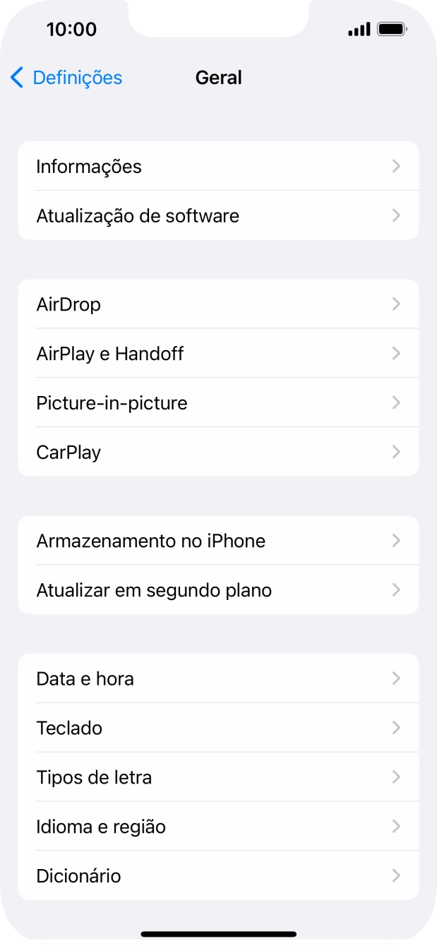 Prima Atualização de software. Se existir uma nova versão de software disponível, será agora indicado no ecrã. Siga as indicações no ecrã para atualizar o software do telefone.