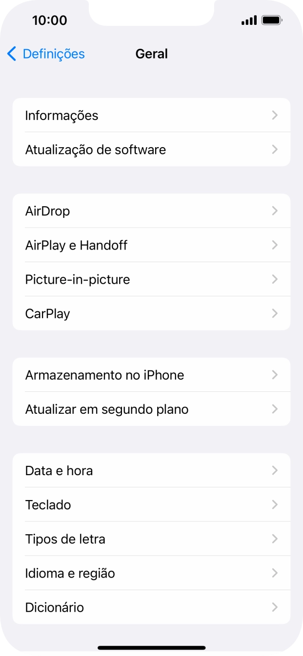 Prima Atualização de software. Se existir uma nova versão de software disponível, será agora indicado no ecrã. Siga as indicações no ecrã para atualizar o software do telefone.