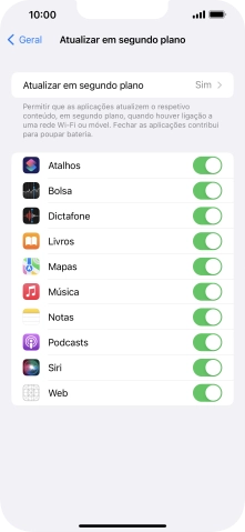 Prima Atualizar em segundo plano.