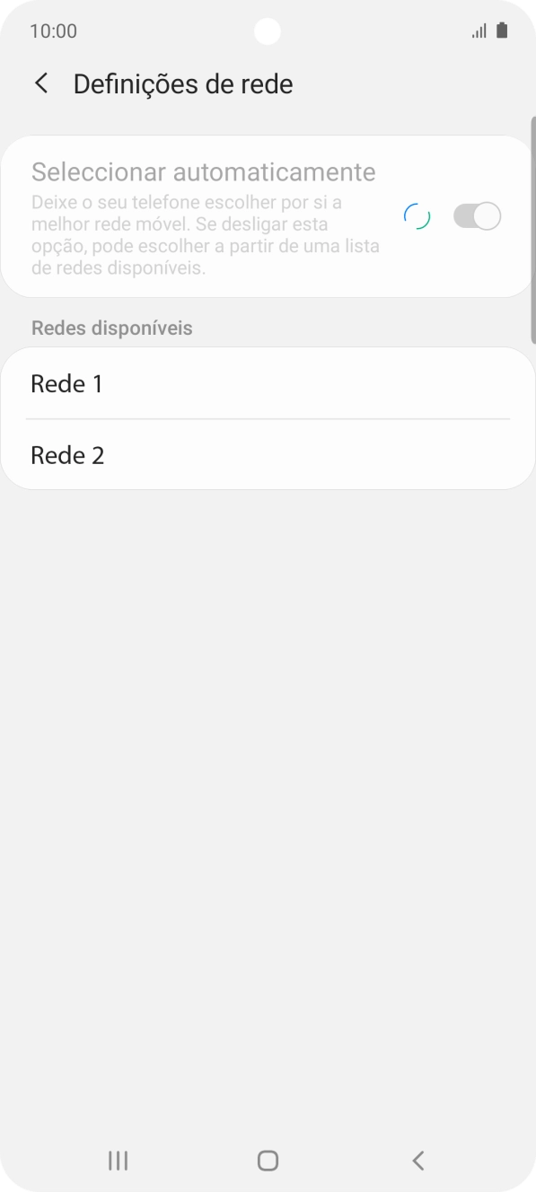 Prima a rede pretendida.