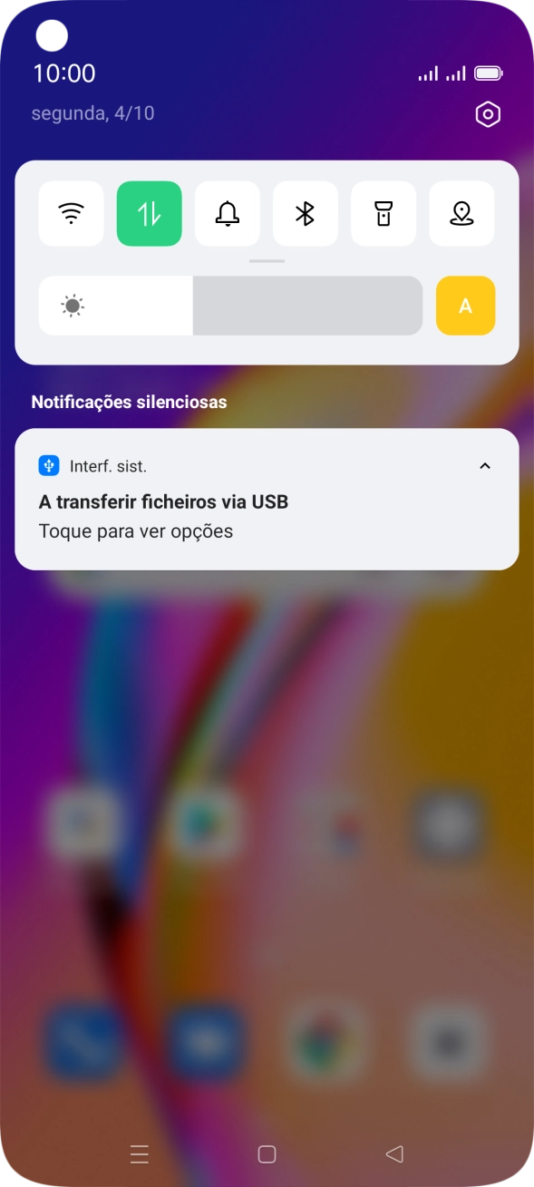 Prima Toque para ver opções.