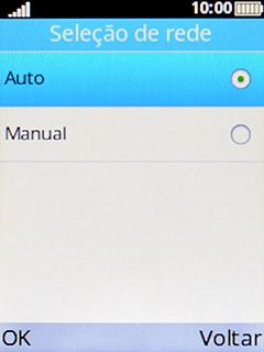 Para escolher a rede automaticamente, selecione Auto.