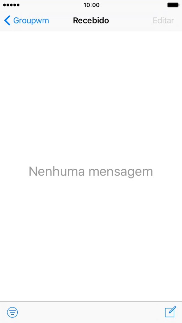 Prima o nome da conta de e-mail.