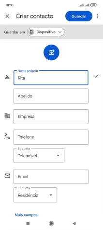 Prima Apelido, e introduza o apelido pretendido.
