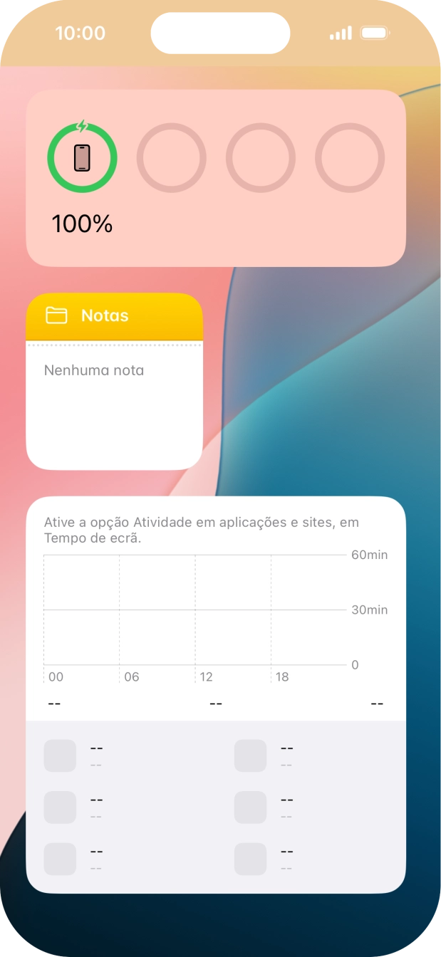 Mantenha premida por um instante a pilha de widgets pretendida.