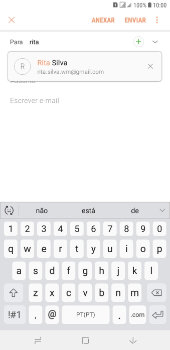 Prima o contacto pretendido.