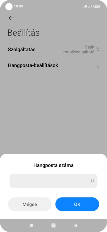 Írd be azt, hogy +36709090999, és válaszd az OK lehetőséget.