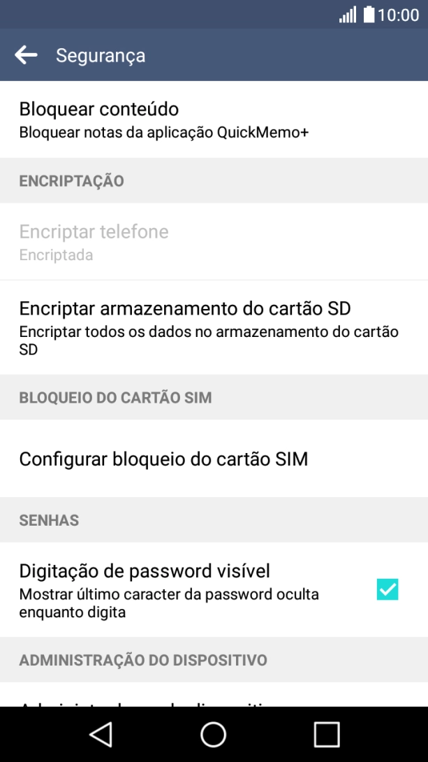 Prima Configurar bloqueio do cartão SIM.