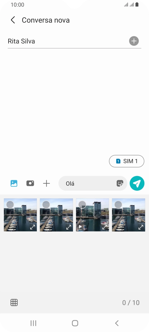 Prima o ícone de galeria e vá até à pasta pretendida.