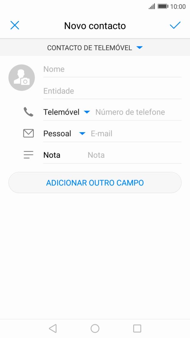 Prima a lista suspensa da lista de contactos.