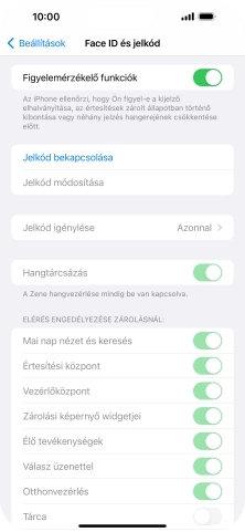 Válaszd a Jelkód bekapcsolása lehetőséget, és írj be kétszer egymás után egy tetszőleges képernyőzárkódot.