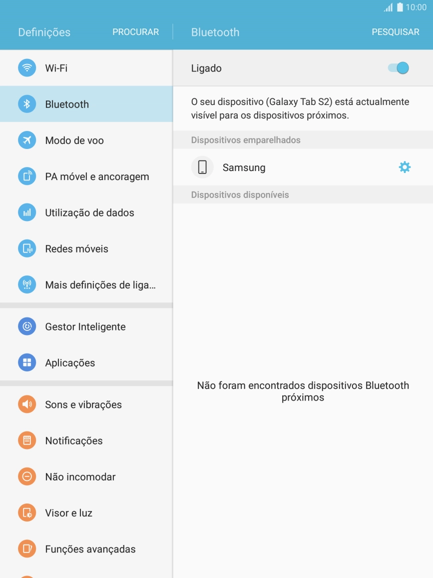 Prima a tecla de início para terminar e voltar ao ecrã inicial.
