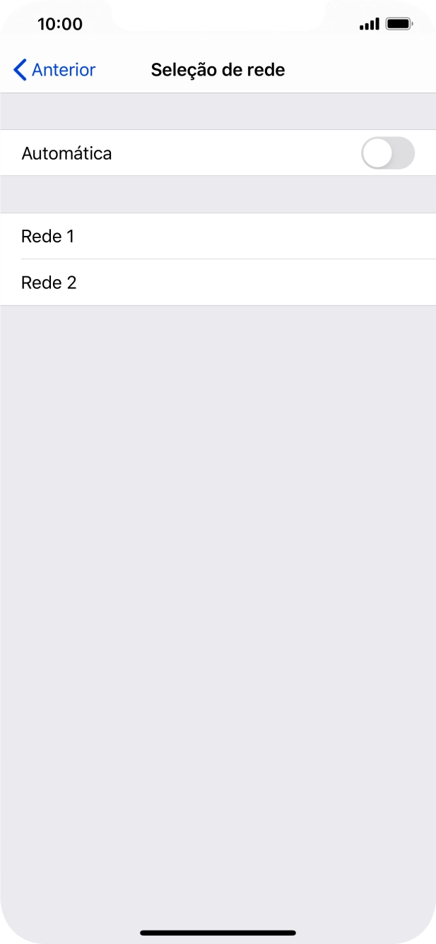 Se desativar a função, prima a rede pretendida.