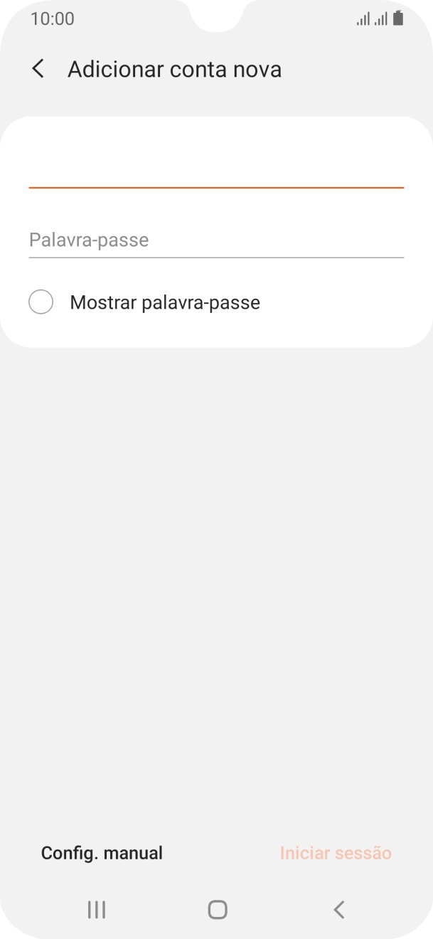 Prima Palavra-passe e introduza a password da sua conta de e-mail.