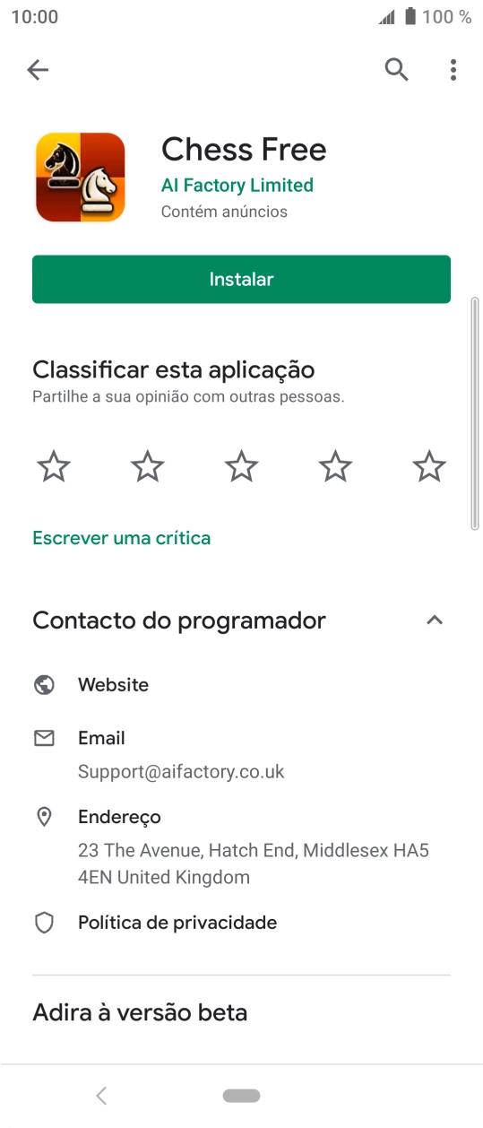 Prima a tecla de início para terminar e voltar ao ecrã inicial.