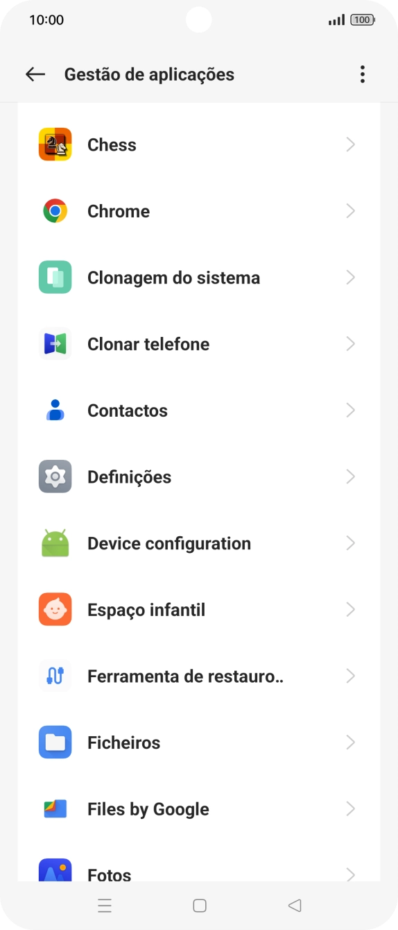 Prima a app pretendida.