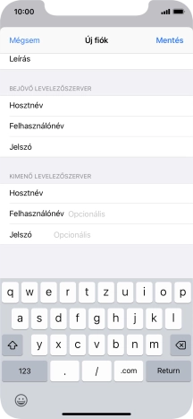 Kattints a Felhasználónév mezőre, és írd be az e-mail-fiókodhoz tartozó felhasználónevet.