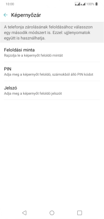 Kattints a kívánt képernyőzár-típusra.