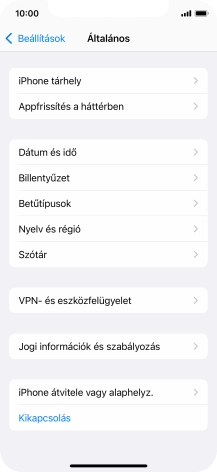 Válaszd az „iPhone átvitele vagy alaphelyz.” lehetőséget.