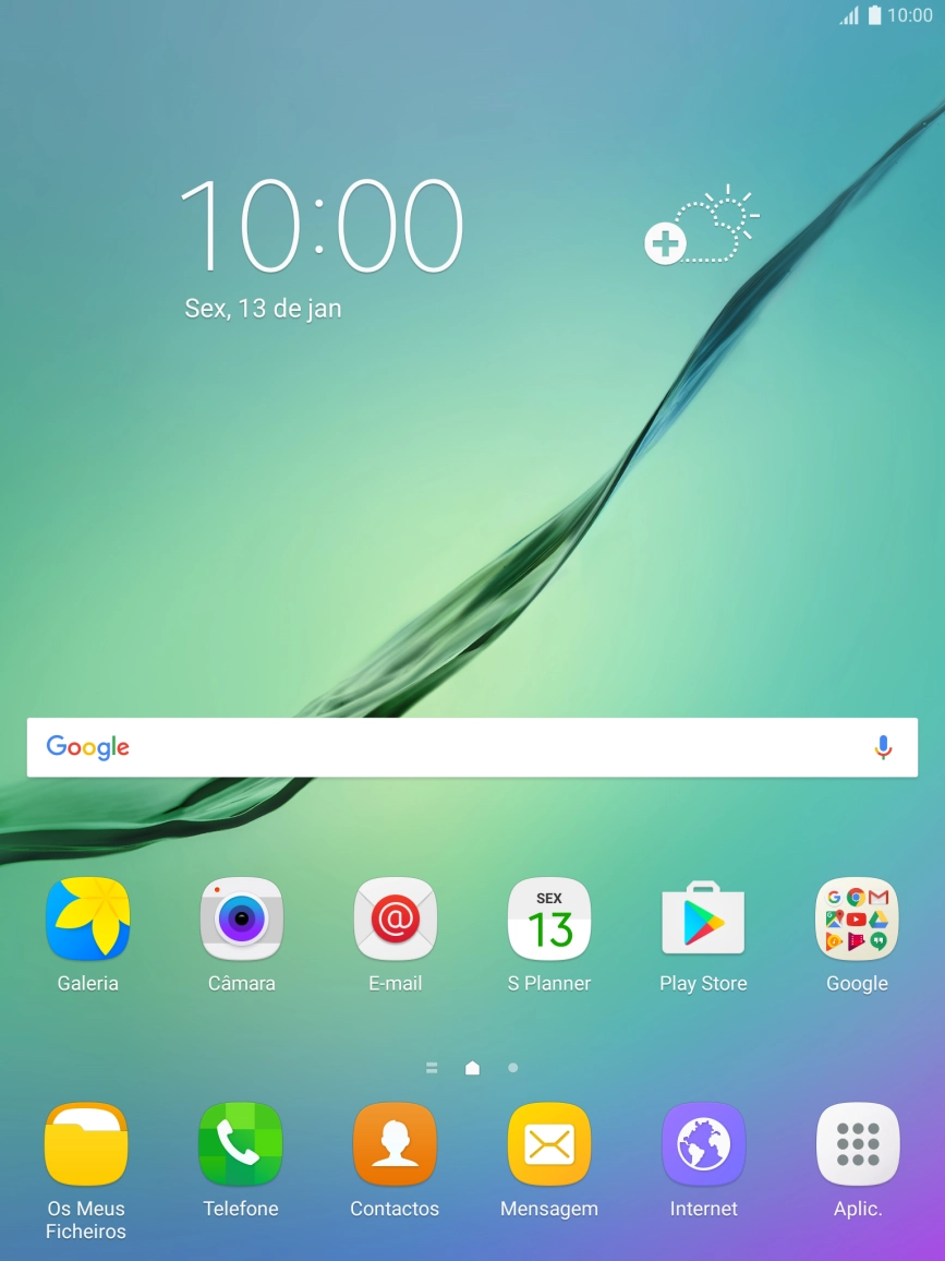 Deslize o dedo para baixo a partir do topo do ecrã.